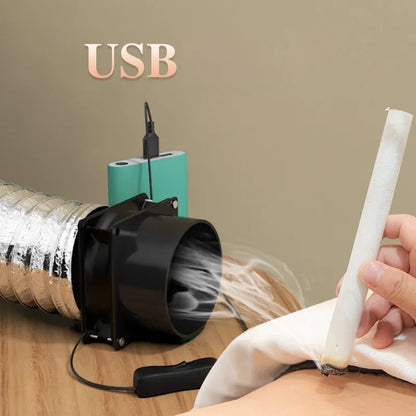 USB Ventilation Fan with 1/3/6M Pipe Tub : Exhaust and Intake Fan for Kitchen, Bathroom, and Electronics Maintenance