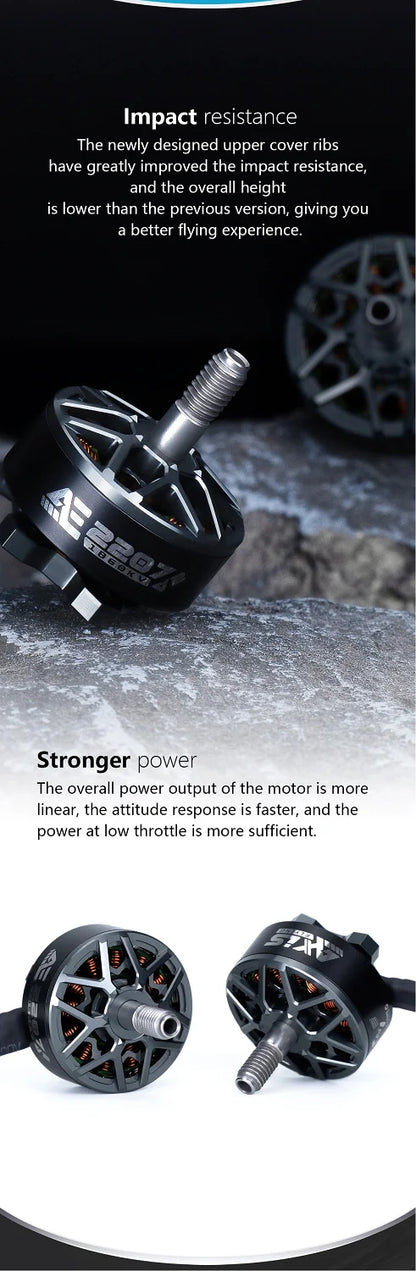 AxisFlying AE2207 V2 Brushless Motor — 1860KV/1960KV 4-6S LiPo, 5mm Shaft for 5-Inch Propeller Flower Fly Racing Drone