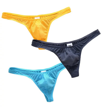 Men’s Ice Silk Low-Rise G-String & Thong Underwear – Breathable Solid Color T-Back U-Pouch Comfort Fit Sexy Lightweight Underpants