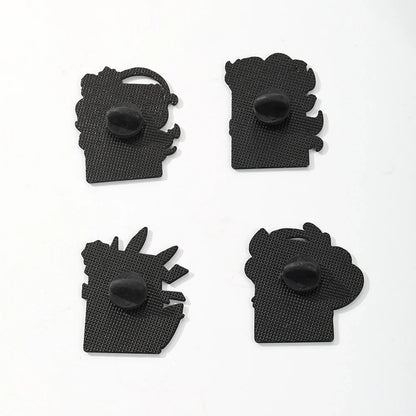 4Pcs Cartoon Anime Enamel Pins - Cute Metal Brooch Badges for Backpacks, Clothing and Gifts