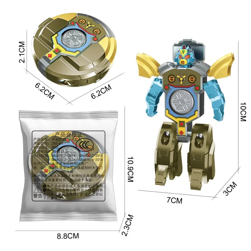 Fingertip Rotating Gyroscope Robot Toy – Decompression Anti-Drop Mechanical Deformation Fidget Toy for Kids Boys Gift