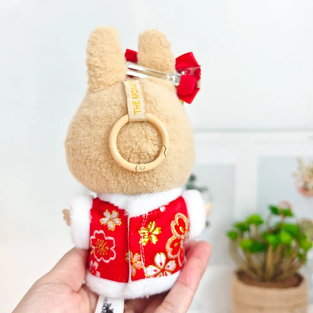 17cm Mini Plush Doll Clothes — Outfit Accessories for Labubu V1 & V2, Christmas Cookie Man Sweater Hat, New Year Gift