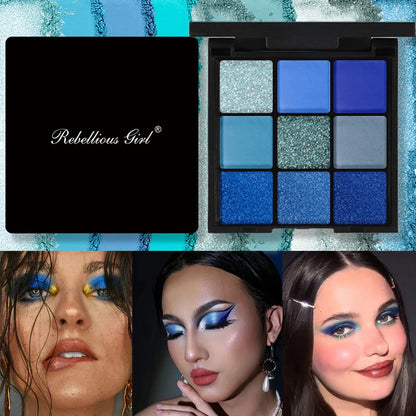 9-Grid Eyeshadow Palette – Glitter, Pearlescent, Matte, Shimmer Long-Lasting Eye Makeup for Women
