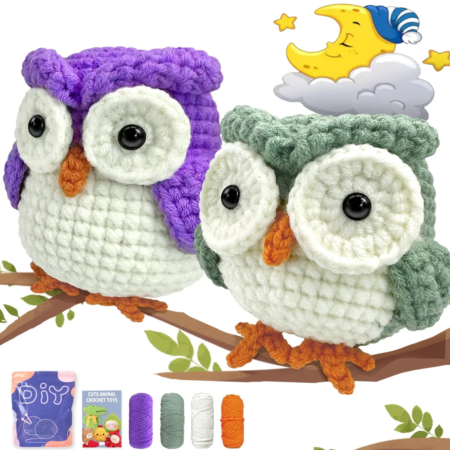 Animal Crochet Kit for Beginners - DIY Starter Set with Step-by-Step Knitting & Craft Supplies