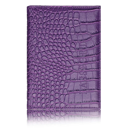 Crocodile PU Leather Passport Holder – Slim Minimalist Travel Wallet for Men & Women