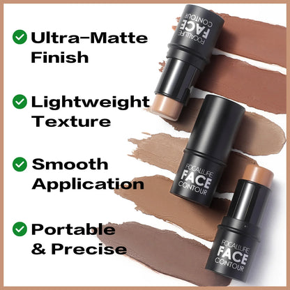 FOCALLURE Bronzer Highlighter Stick - Waterproof Body & Face Contour, Corrector & Illuminator Cream for Women's Makeup