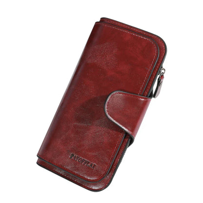Men’s PU Leather Long Zipper Wallet – Business Card Holder & High-Quality Men’s Handbag Wallet