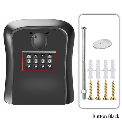 Wall Mount Key Lock Box - Outdoor Combination Lock Key Safe Storage Holder with 5 Key Capacity