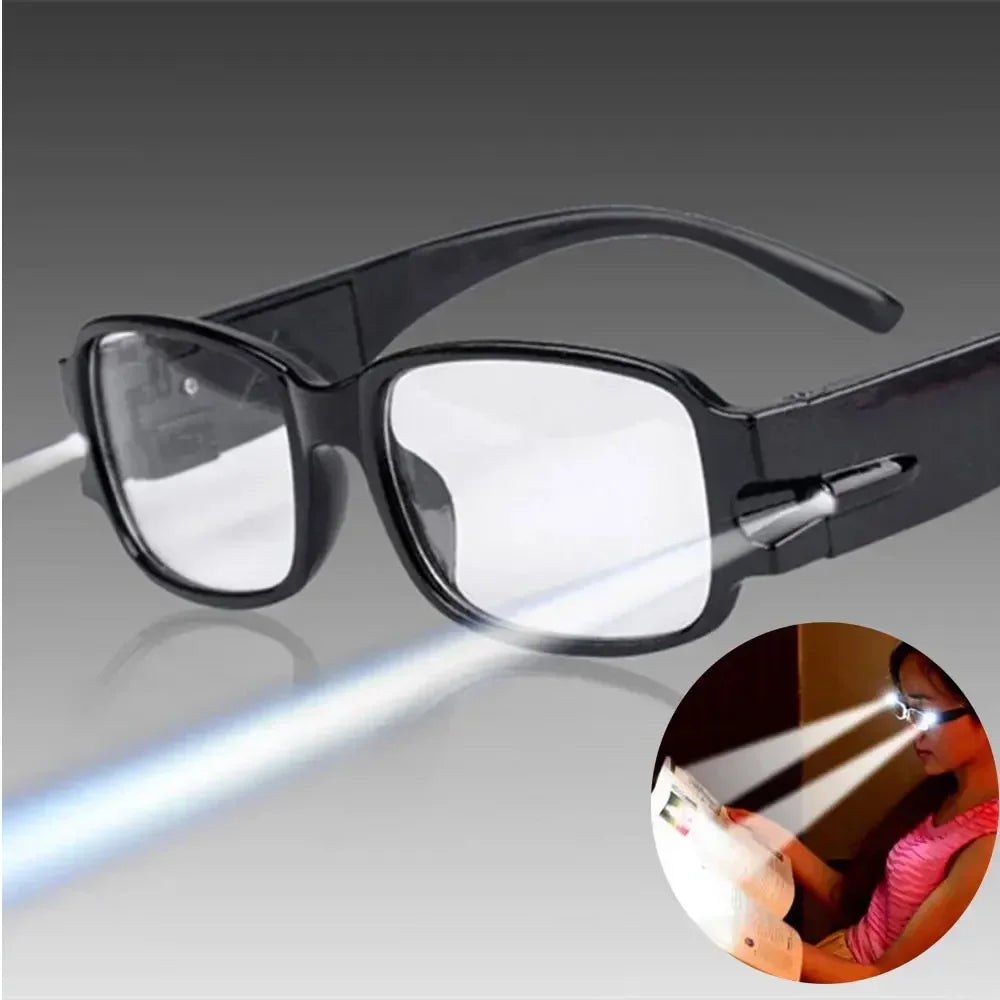 Unisex LED Reading Glasses – Light-Up Night Presbyopic Eyeglasses for Men & Women, Multi-Strength Magnifier Spectacles