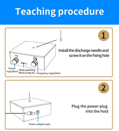 Music Tesla Coil Bluetooth/AUX – Dual Mode Music Box with Touchable Artificial Lightning, Audio Input for Science Experiments