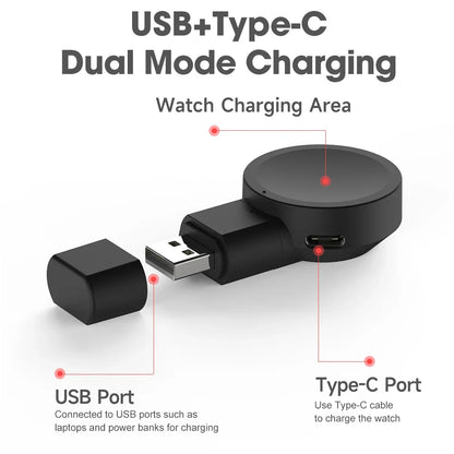 Dock Charger Adapter - Wireless USB Charging Cable Stand for Samsung Galaxy Watch 6, Watch 5 Pro, Watch 4 (44mm/40mm)