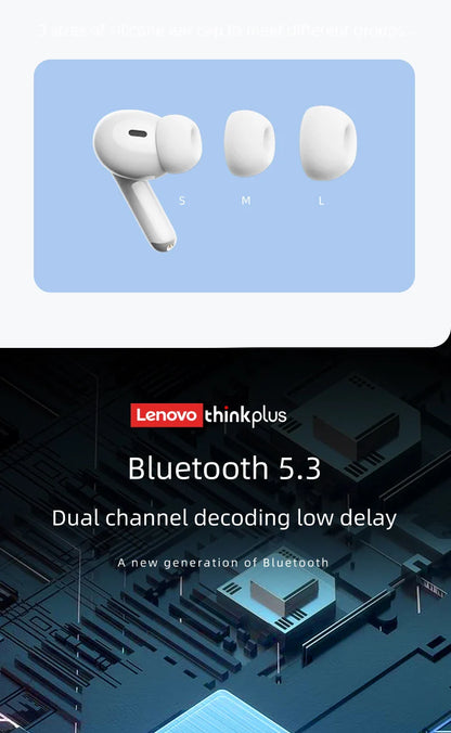 Lenovo Thinkplus XT88 In-Ear Bluetooth Earphones — Dual Mic, Stereo Noise Reduction, Bass HiFi Touch Earbuds