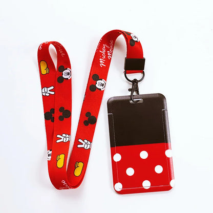 Disney Mickey ID Card Holder Lanyard – Girls Door Card Case, Hanging Rope Badge Holder, Neck Strap for Business Cards, Small Gift
