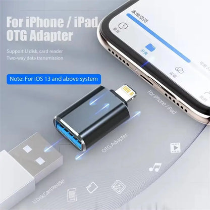 USB 3.0 OTG Adapter for iPhone & iPad – Lightning to USB 3.0 for iOS 13 and Above