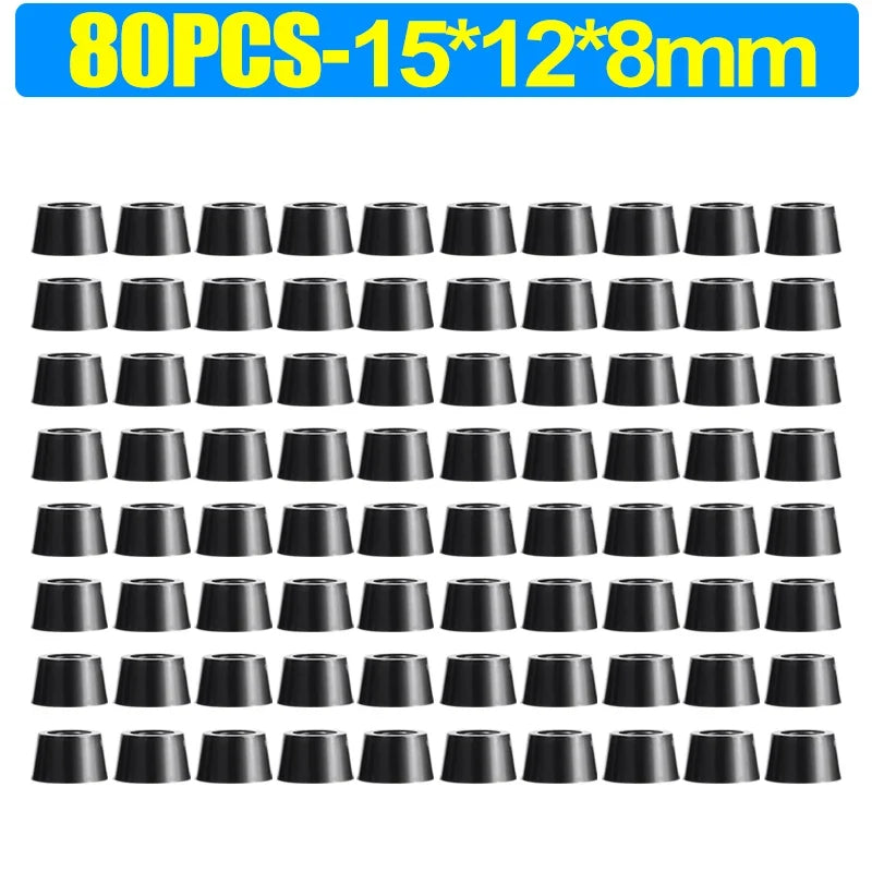 8/80pcs Rubber Furniture Pads - Non-Slip Floor Protectors & Chair Leg Bumper Gaskets for Tables and Cutting Boards