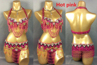 Sexy Belly Dance Costume Set for Women – 2-Piece Bra & Belt Outfit for Sizes 34D/DD,36D/DD,38/D/DDD,40B/C/D,42D/DD