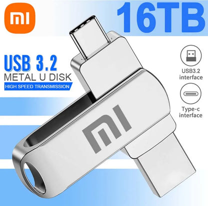 Xiaomi 16TB USB 3.2 Flash Drive — High-Speed Waterproof Type-C 2-in-1 Storage for Mobile & PC