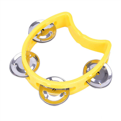 Handheld Tambourine with Metal Bells – Plastic Percussion Toy for Kids, KTV & Party Games