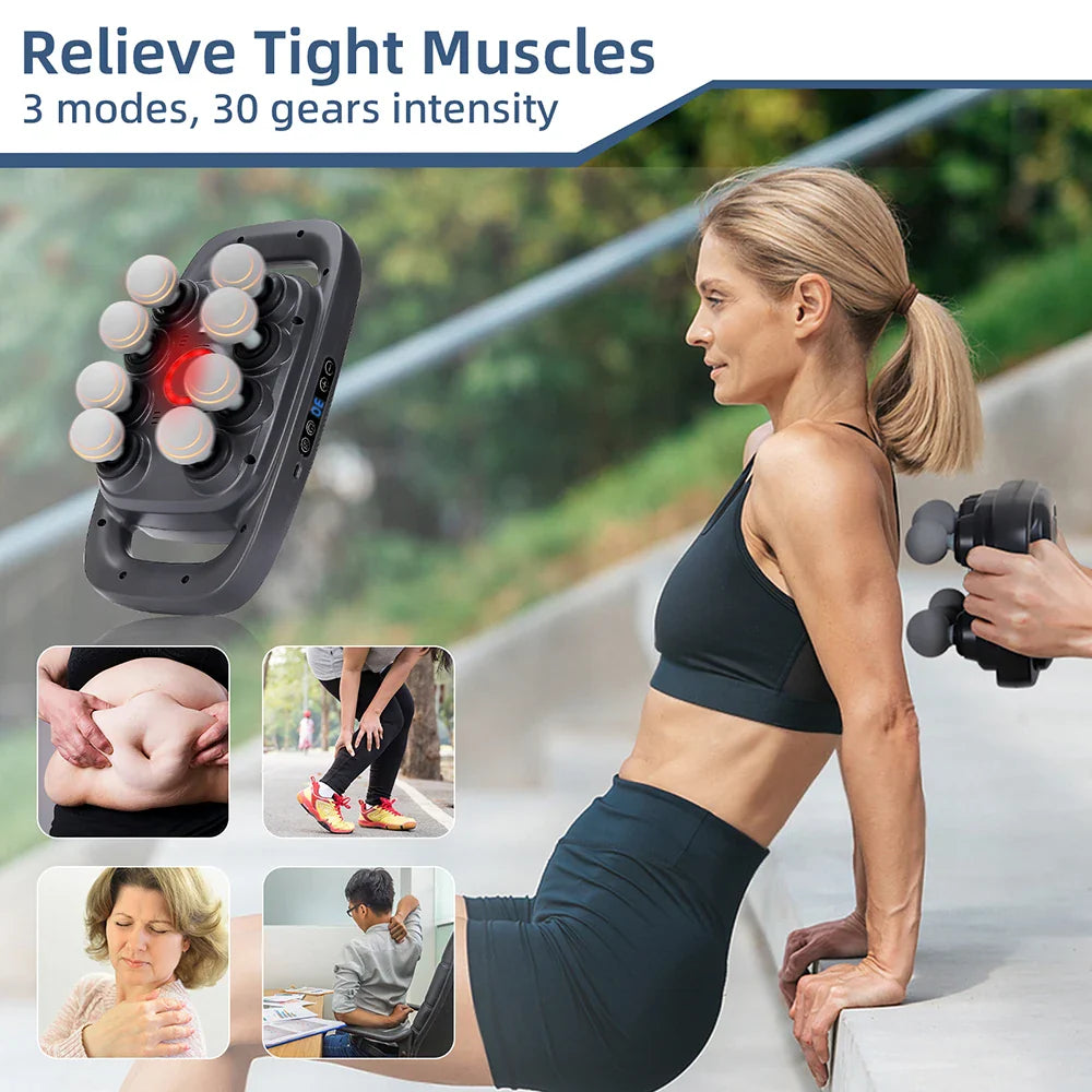 16-Head Fascia Massage Gun – High-Frequency Vibration Body Massager for Back, Waist, Neck, and Shoulders, Muscle Relief