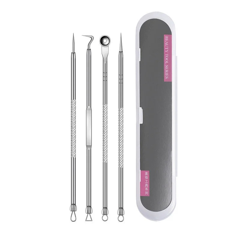 4/6PCS Face Cleaning Kit – Pimple, Blackhead & Whitehead Remover Tools for Acne and Comedone Care