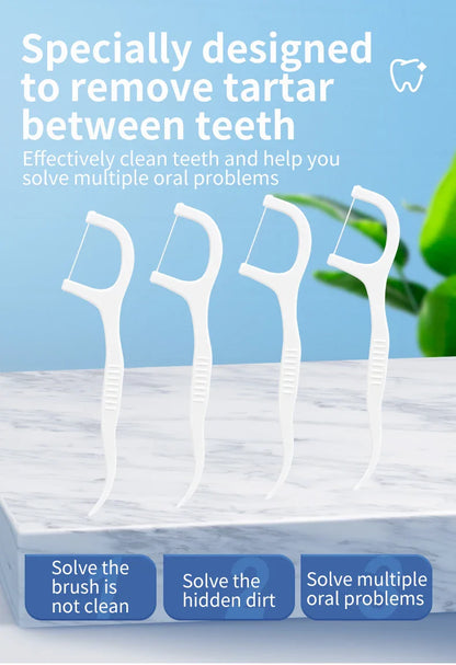 600/300/150/50PCS Ultra-Fine Toothpicks - Portable Disposable Floss for Deep Oral Care Cleaning