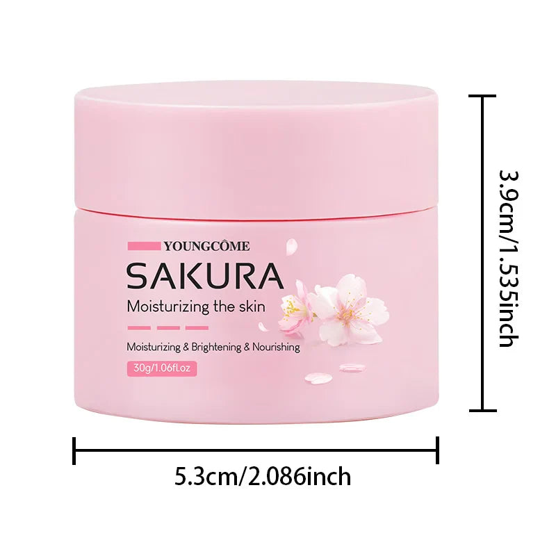 Sakura Essence Cherry Blossom Facial Cream — Moisturizing, Softening & Hydrating Skincare for Dry, Rough Skin