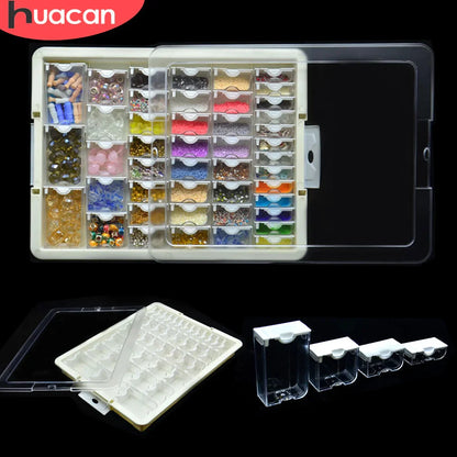 HUACAN Diamond Painting Tool Accessories – Plaid Jewelry Drill Transparent Storage Box for Diamond Embroidery