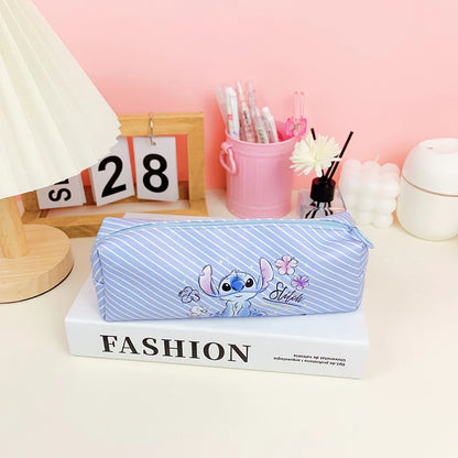 Anime Stitch Fully Printed Flap Pencil Case – Cartoon Stationery Bag for Primary & Secondary Students