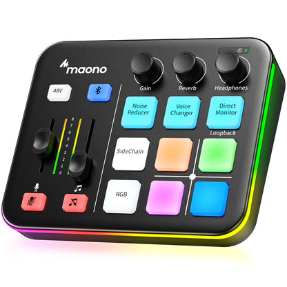 MAONO G1 NEO Audio Interface – XLR Mixer with Custom Sound Effects for Gaming, Podcast & Voice Recording