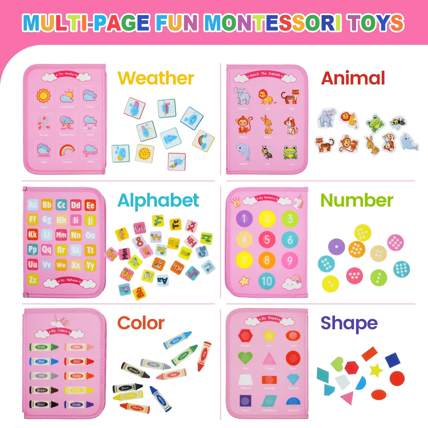 Montessori Toddler Busy Board – Educational Activity for Basic Dress Motor Skills, Baby Learning Toy for Travel