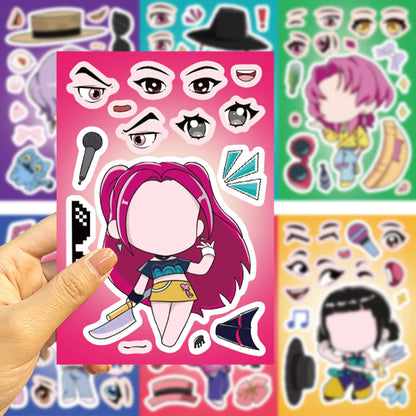 MINISO Kpop Demon Hunter Stickers — 8/32 Sheets Huntrix Scrapbook, Phone, Notebook Decoration & Party Favors Gift