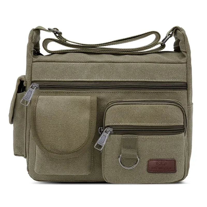 Men's Casual Sling Bag – Vintage Crossbody Messenger Shoulder Bag for Travel & Outdoor Use