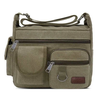 Men's Casual Sling Bag – Vintage Crossbody Messenger Shoulder Bag for Travel & Outdoor Use