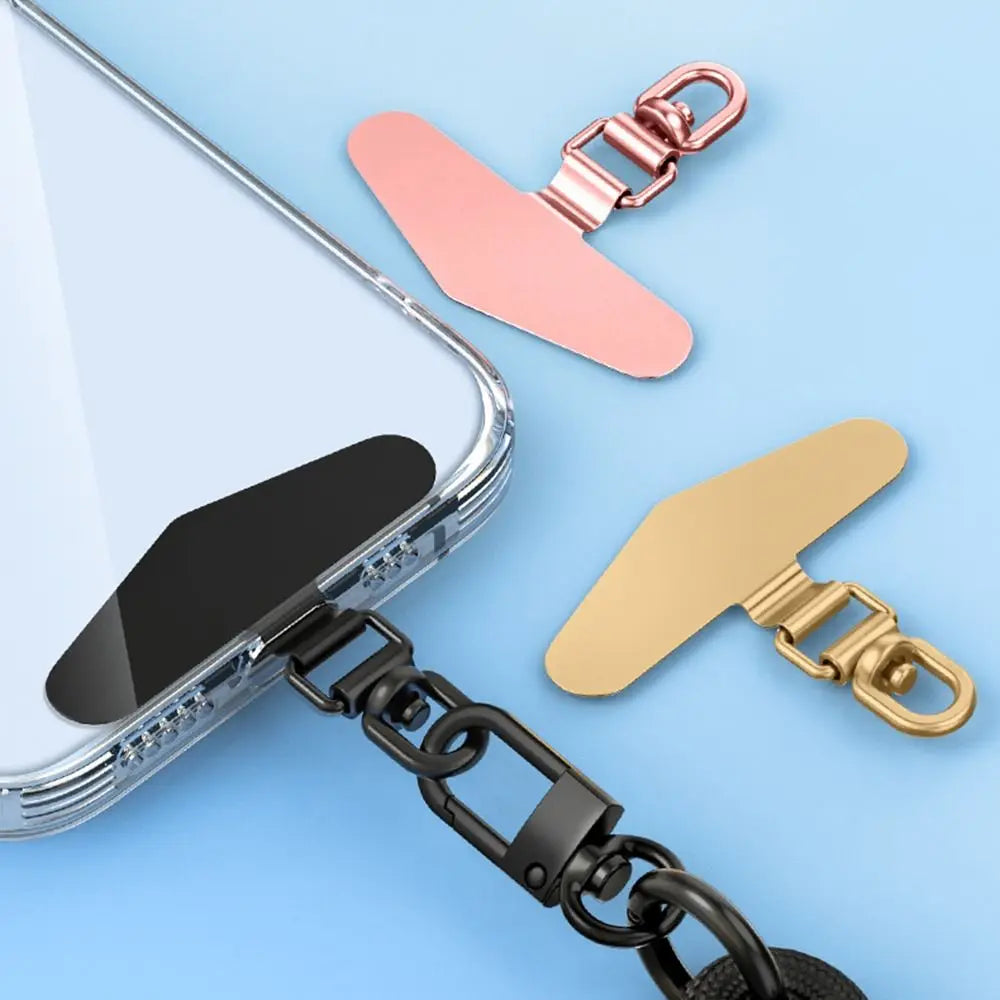 360° Rotatable Stainless Steel Phone Lanyard Clip Patch – Ultra-Thin Self-Adhesive Mobile Phone Tether Tab Holder for Case Strap Attachment