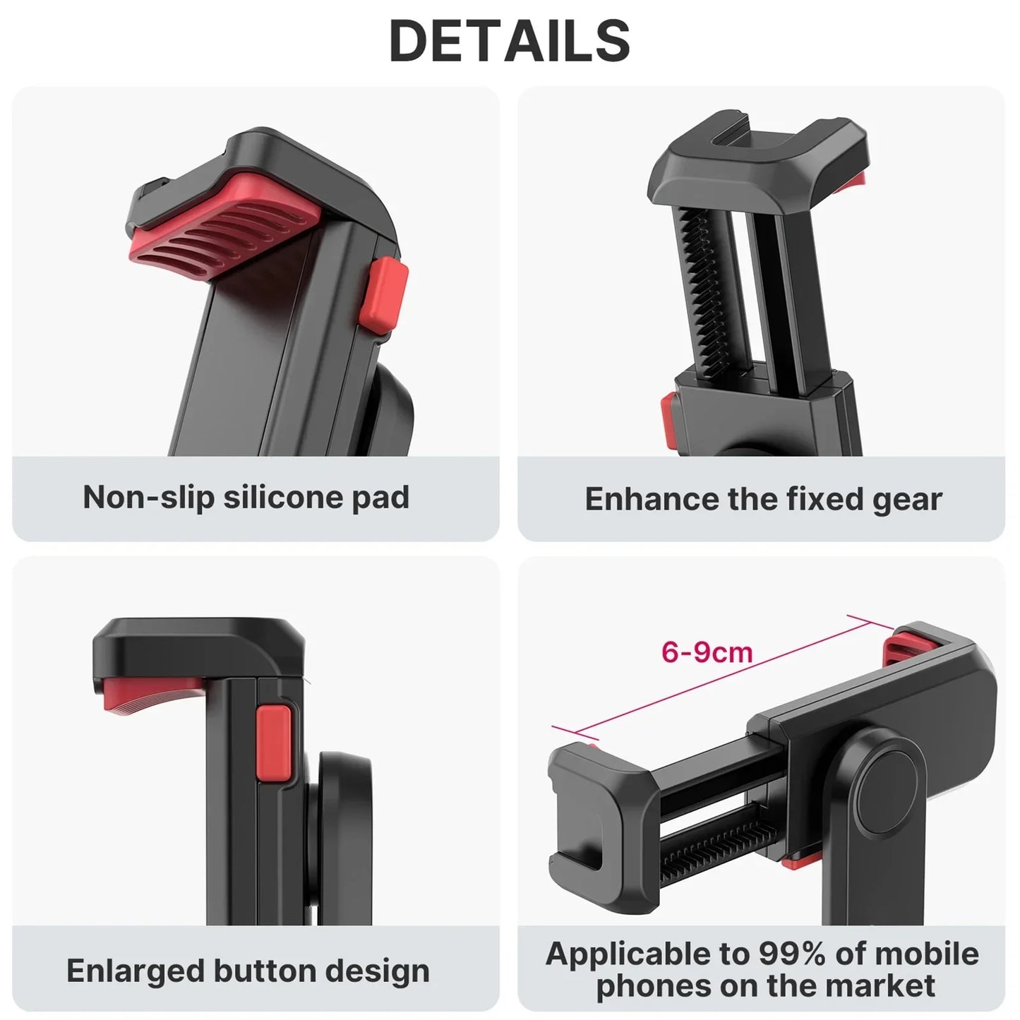 360° Rotatable Phone Tripod Mount with Dual Cold Shoe – Multi-Functional Clamp Holder for Vlogging & Streaming