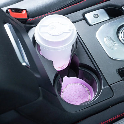 2PCS Bling Crystal Rhinestone Car Cup Coaster - Universal Non-Slip Cup Holders - Interior Car Accessories