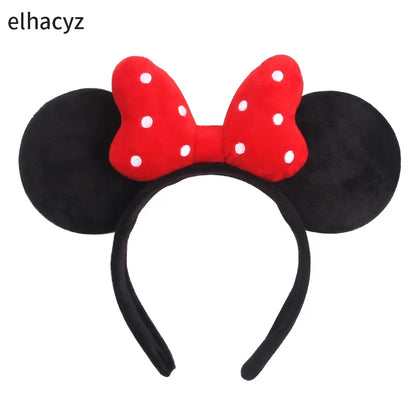 Big Classic Polka Dot Bow Minnie Mouse Ears Headband – Festival & Party Hairband for Women & Girls, Disney Trip Accessories