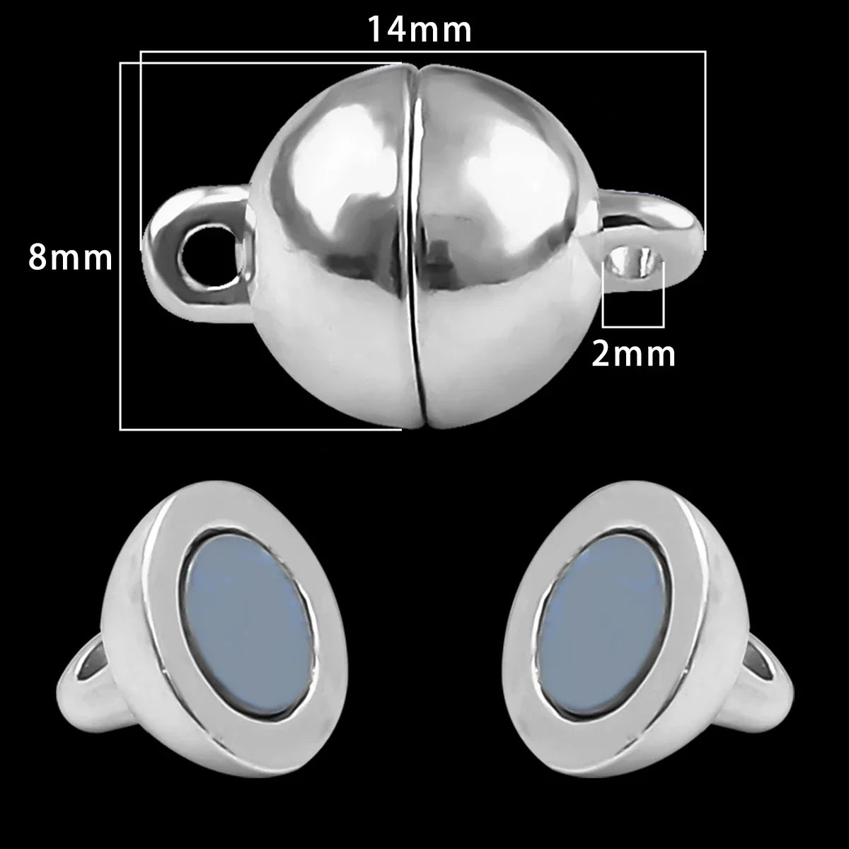 Magnetic Jewelry Clasps - Strong Buckle Connectors with Lobster Clasps for DIY Bracelets, Necklaces & Jewelry Making
