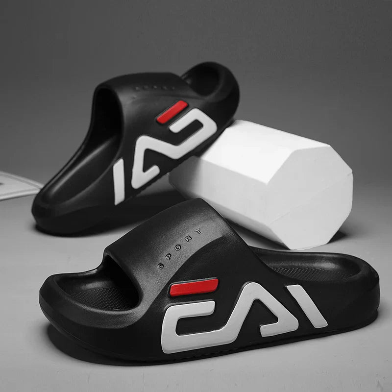 Men’s Extra-Thick Sole Casual Slippers – Soft Air Cushion EVA Sandals, Fashion Flip Flops for Outdoor & Beach Summer Wear