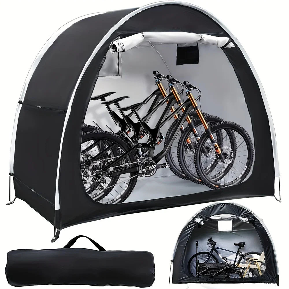 Portable Bike Storage Shed Tent - Waterproof Foldable Bicycle Shelter Cover for 1-4 Bikes Outdoor Protection