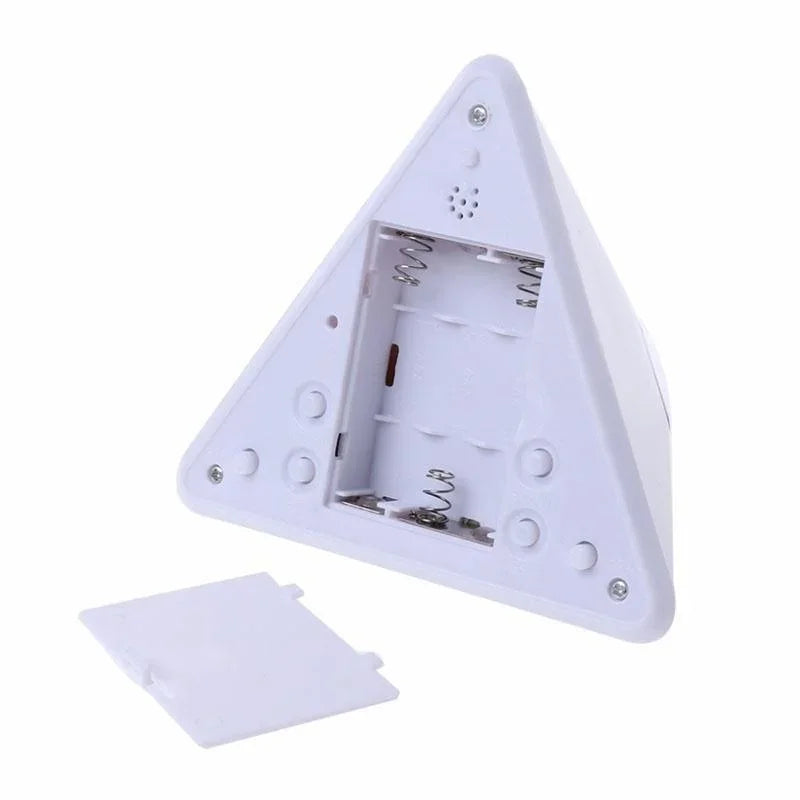 Triangular Digital LED Table Clock – 7-Color Changing Display, Temperature, Week, Alarm for Bedside & Room Decor