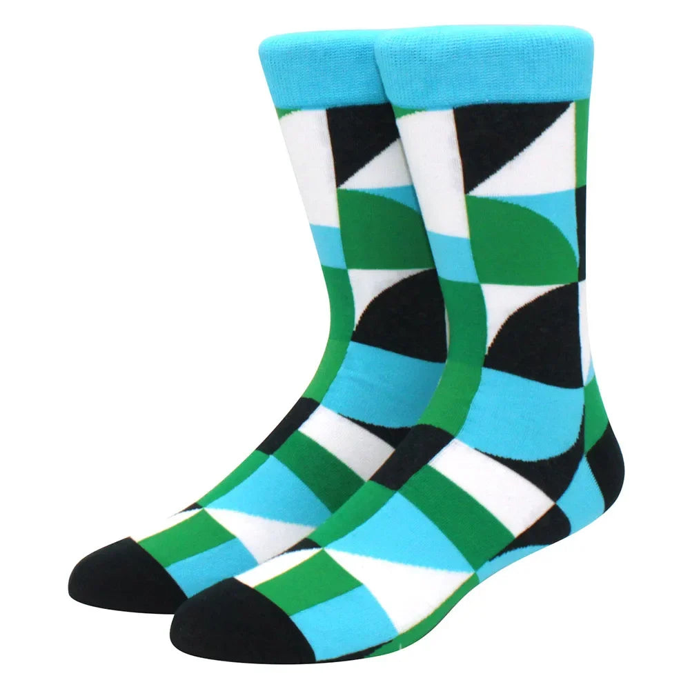 Men’s & Women’s Funny Beer Rainbow Socks – Skateboard Striped Pig Hip Hop Colorful Mid-Rise Casual Crew Cotton Socks, Unisex Fashion Novelty Socks