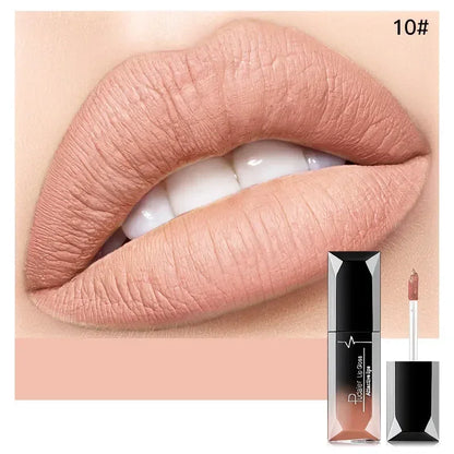 Pudaier Waterproof Matte Lip Gloss – Liquid Lipstick in Nude, Purple, Black Rose Shades