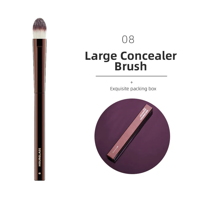 Hourglass Retractable Makeup Brush Set – Professional Eyeshadow, Foundation, Concealer, Powder, Bronzer, Blusher & Eyeliner Brushes