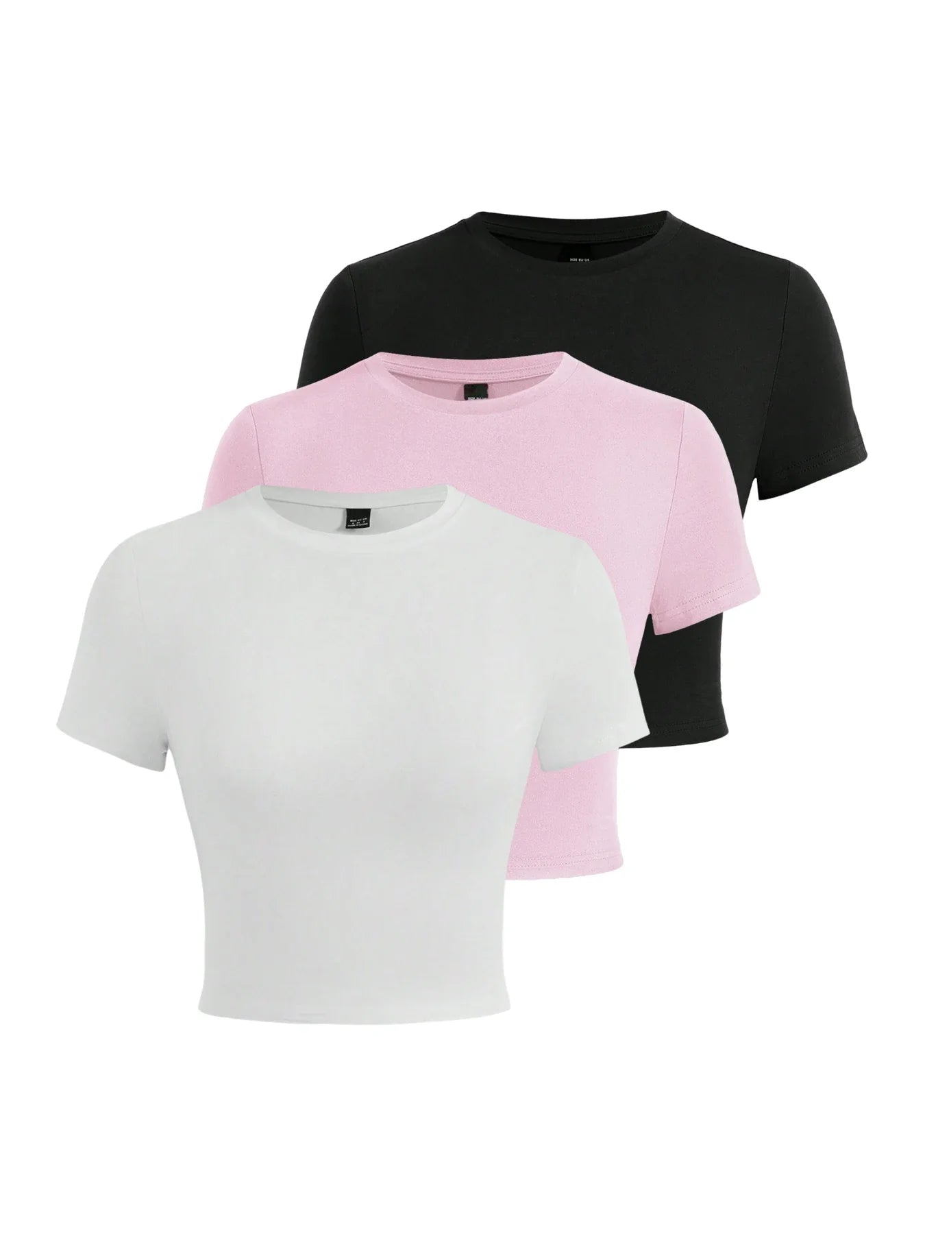Y2K Women’s Solid Cotton Crop Top – Short Sleeve, High-Elastic O-Neck T-Shirt for Summer Streetwear & Sporty Fashion