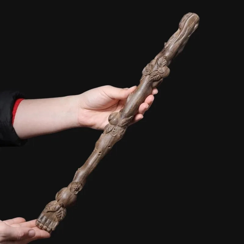 Premium Agarwood Monkey Back Scratcher - 15-Inch Hand-Carved Wooden Body Massager & Zen Decor
