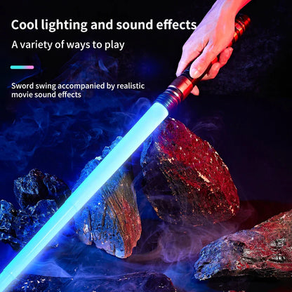 REikirc 75cm RGB Lightsaber – 2 in 1 7 Color Light Sword Toy for Kids & Parties