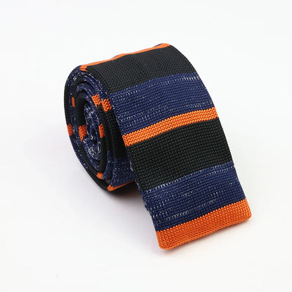 Classic Knit Neck Tie for Men — 6cm Plaid & Dots Casual Business Wedding Tie