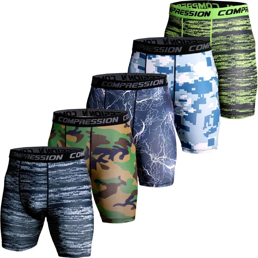 Men’s Compression Shorts – 3D Camouflage Gym Training Tights, Muscle Support Elastic Running & Bodybuilding Sports Shorts
