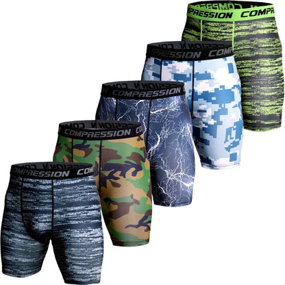 Men’s Compression Shorts – 3D Camouflage Gym Training Tights, Muscle Support Elastic Running & Bodybuilding Sports Shorts